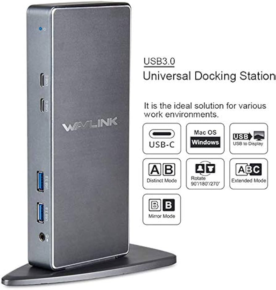 WAVLINK USB-Cドッキングステーション WL-UG69DK1 Wavlink WL-UG69DK1 USB-C Dual 4K Docking Station | eBay